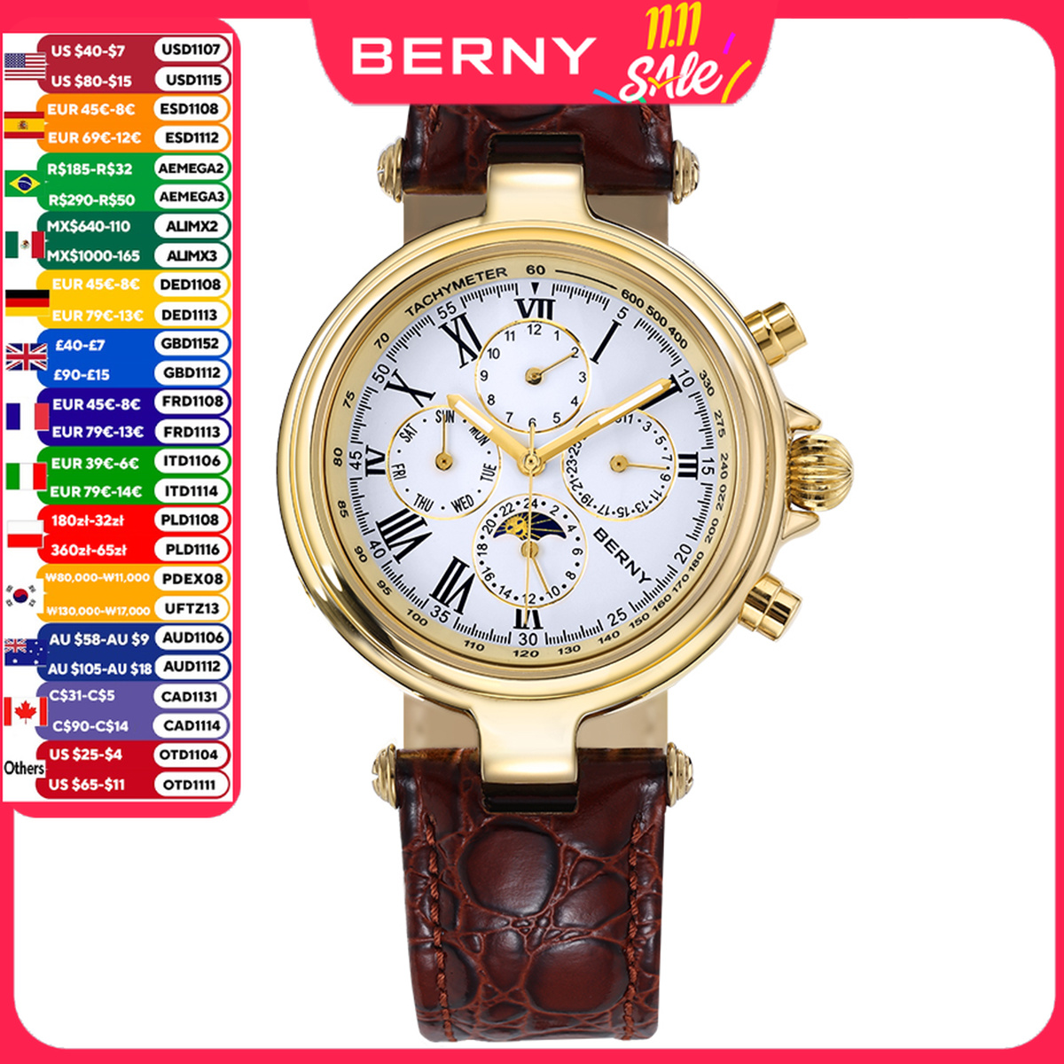 Seiko Watch Prospex - Reloj BERNY Retro automático para hombre,